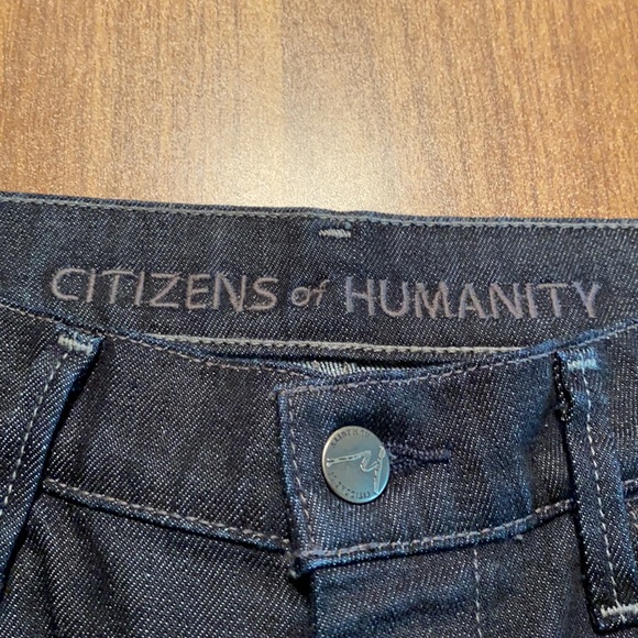 Citizens Of Humanity Dark Denim Hutton Medium Rise Wide Leg Jeans - Picture 8 of 15